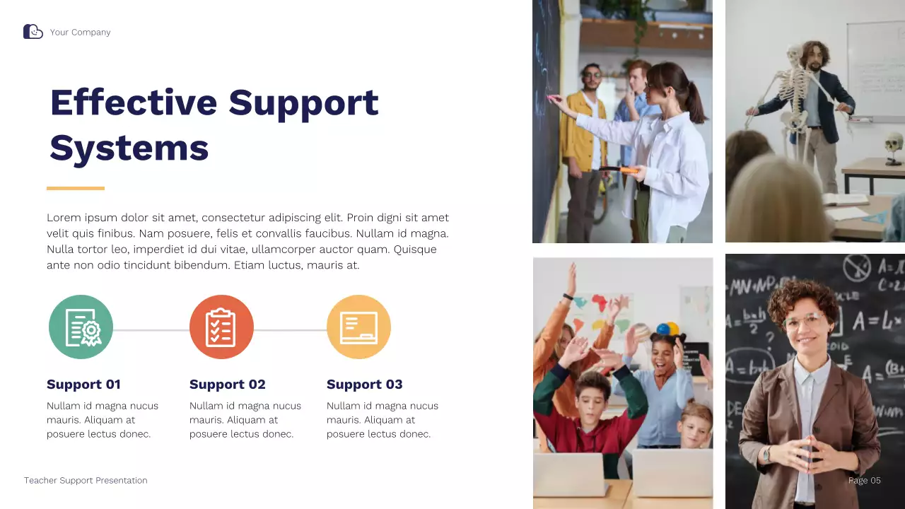 Blue Orange Illustrative Teacher Support and Retention Strategies Presentation