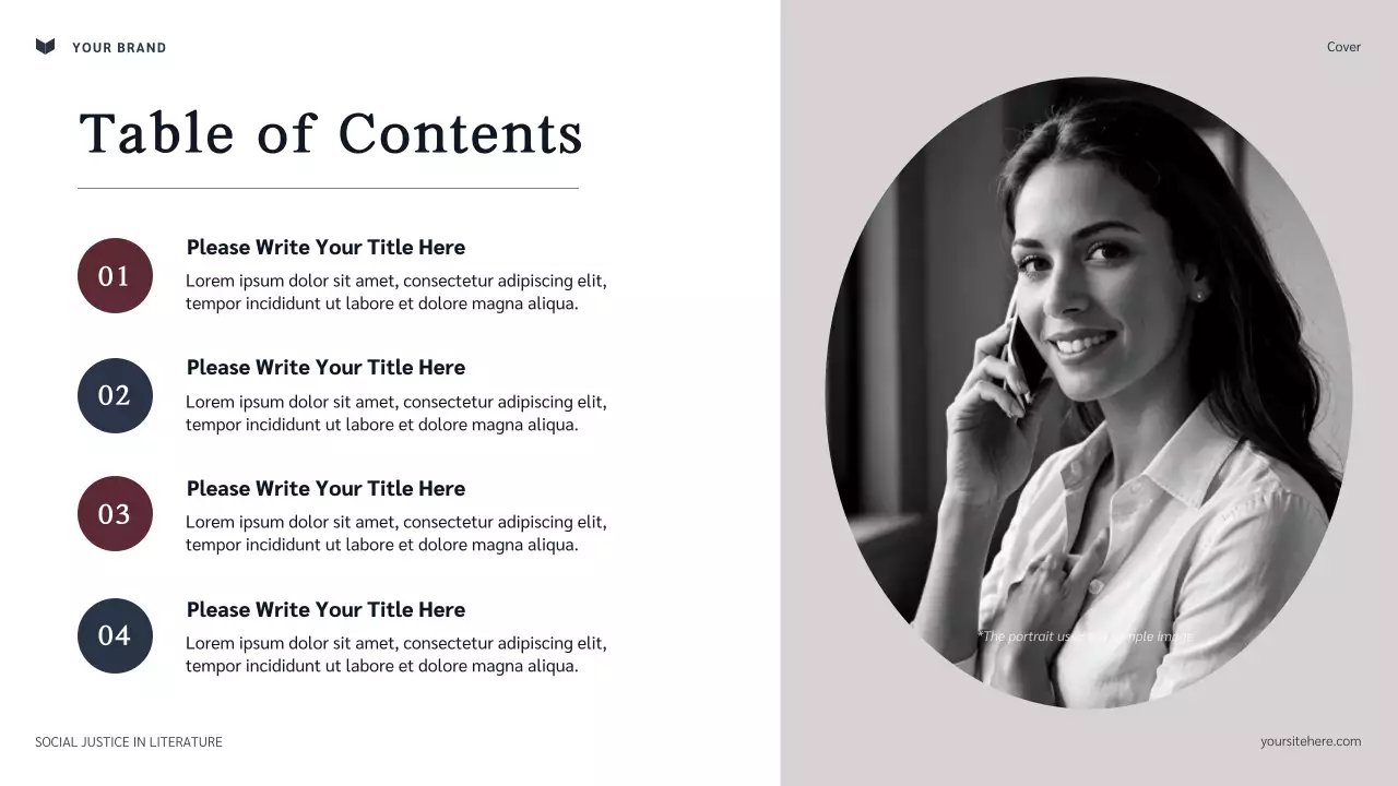 Navy and Maroon Classic Social Justice in Literature Presentation