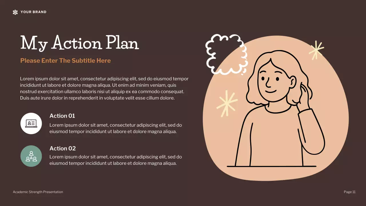 Brown Modern Illustration Self-Development Presentation