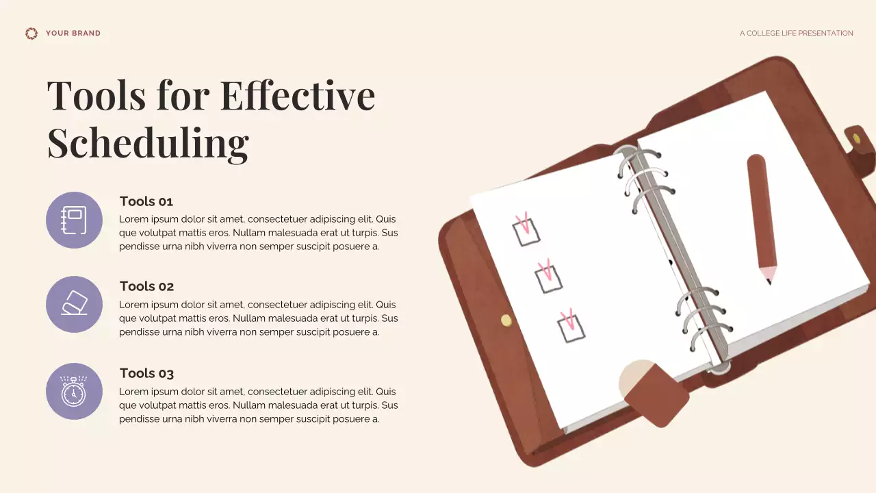 Beige and Blue College Life Presentation