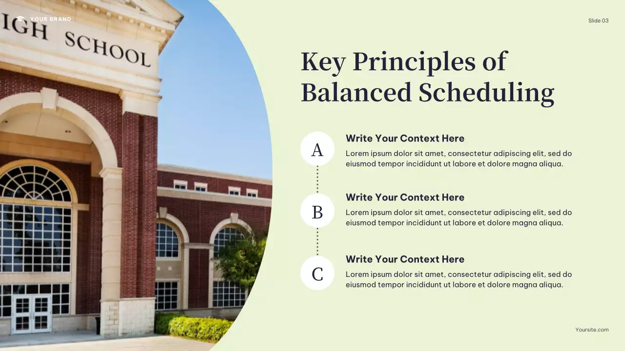 Navy Modern College Schedule Presentation