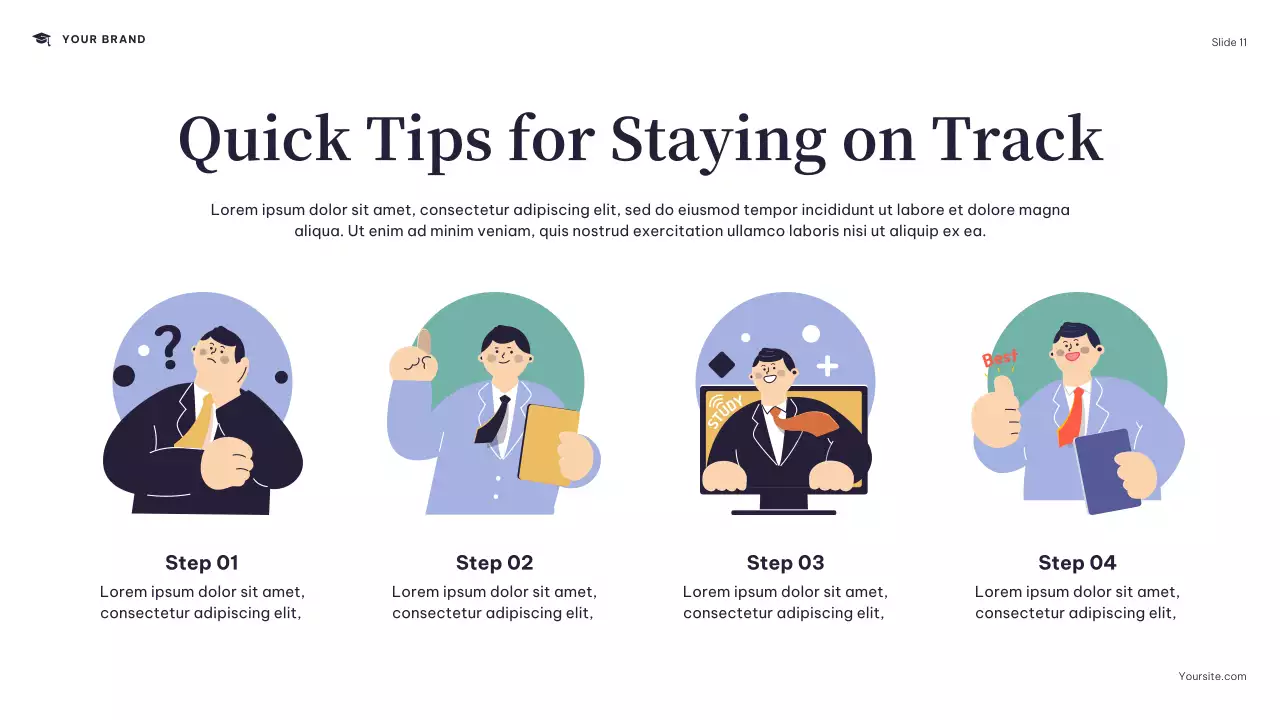 Navy Modern College Schedule Presentation