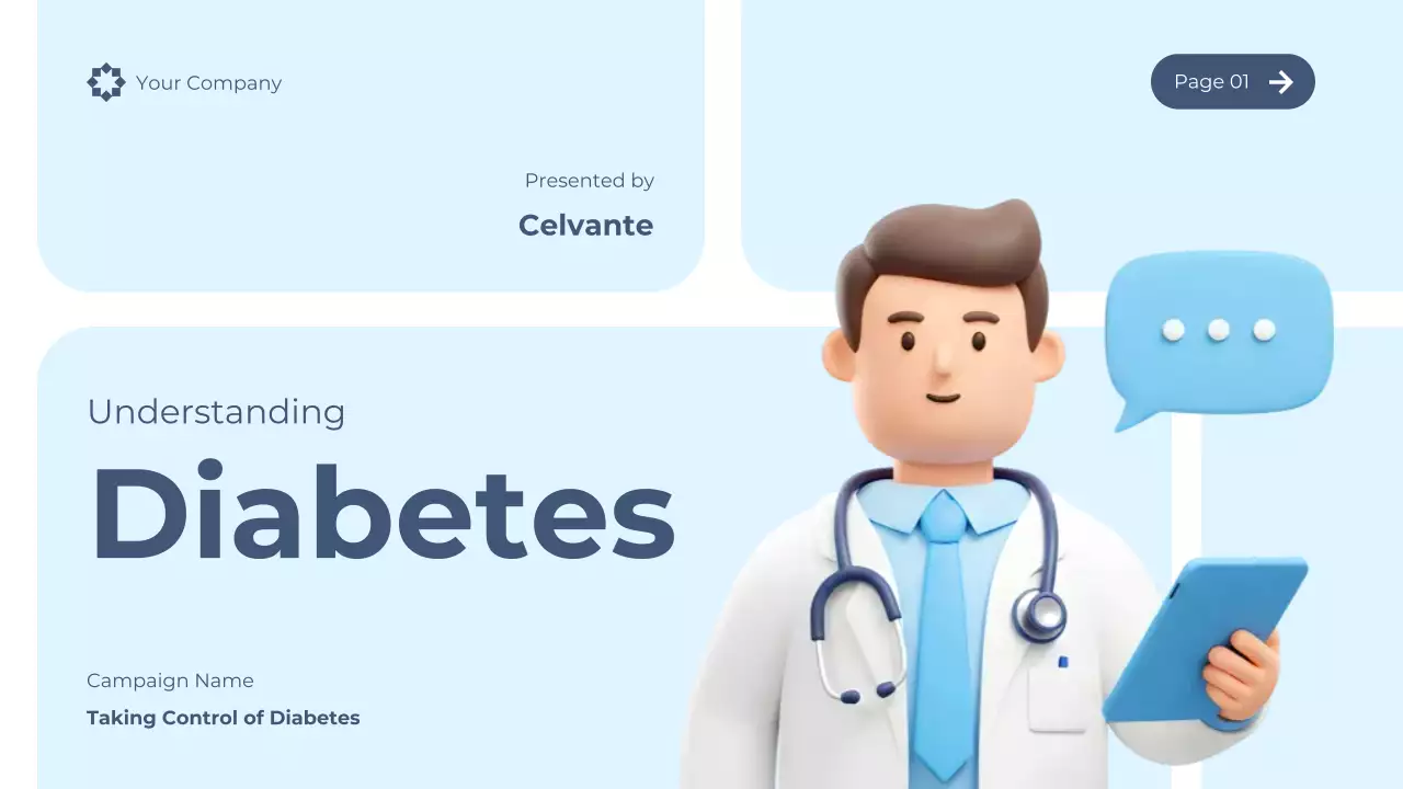 Blue Modern Diabetes Guide Presentation