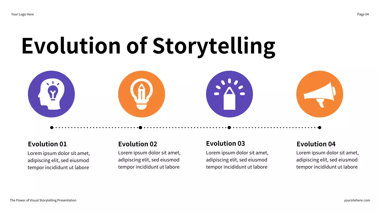 Purple and Orange Illustrative The Power of Visual Storytelling Presentation