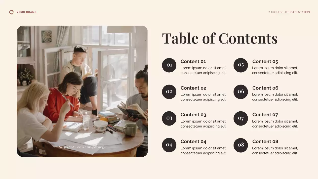 Beige and Blue College Life Presentation