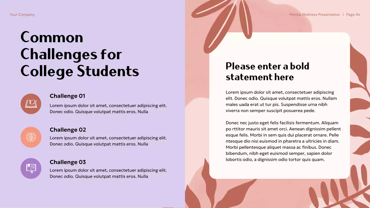 Pink Aesthetic Mental Wellness in College Presentation