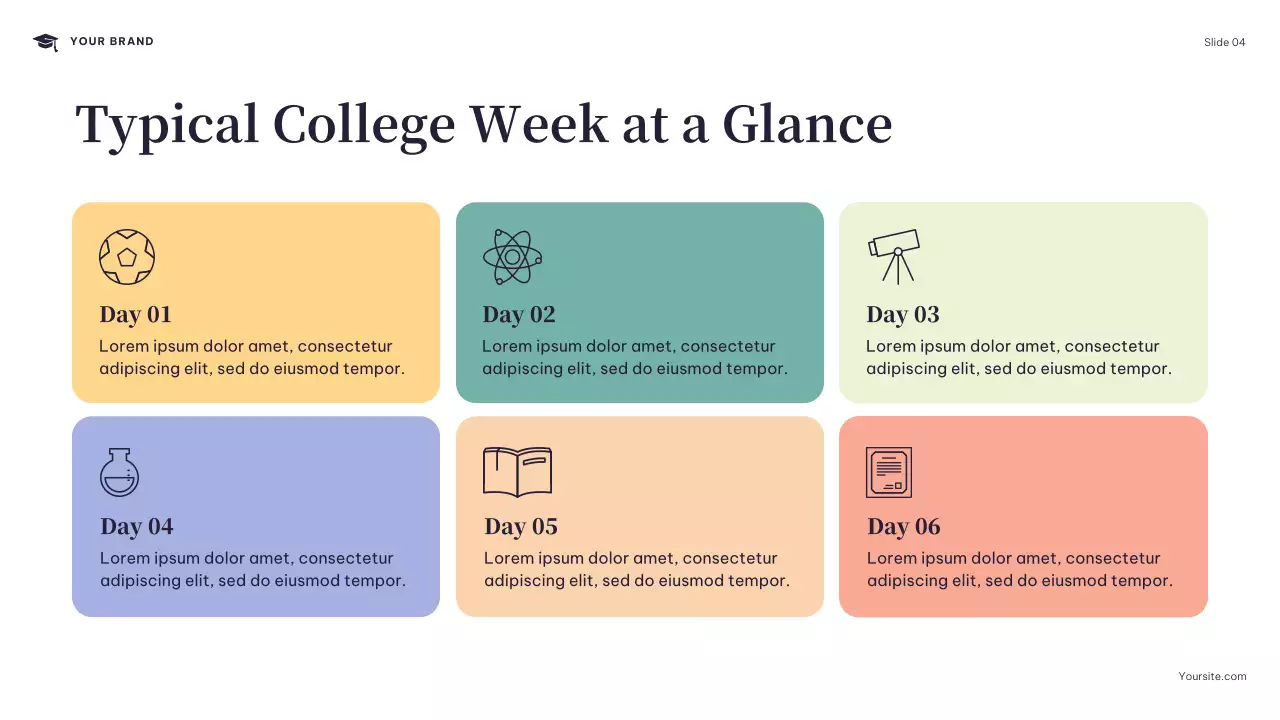 Navy Modern College Schedule Presentation
