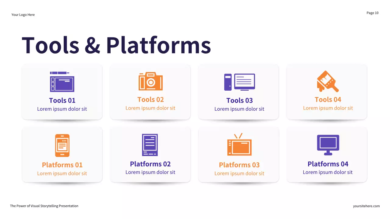 Purple and Orange Illustrative The Power of Visual Storytelling Presentation