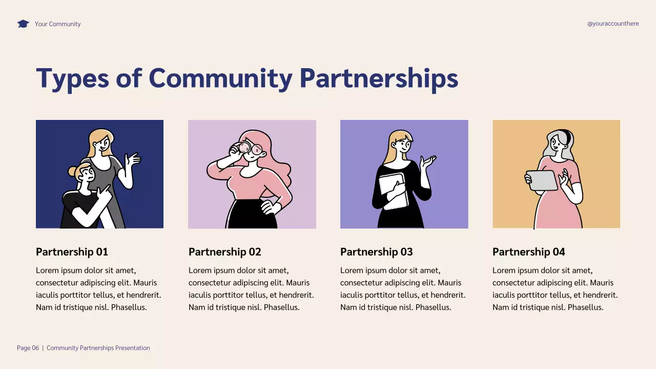 Blue and Purple Illustrative Community Partnerships Initiative Presentation