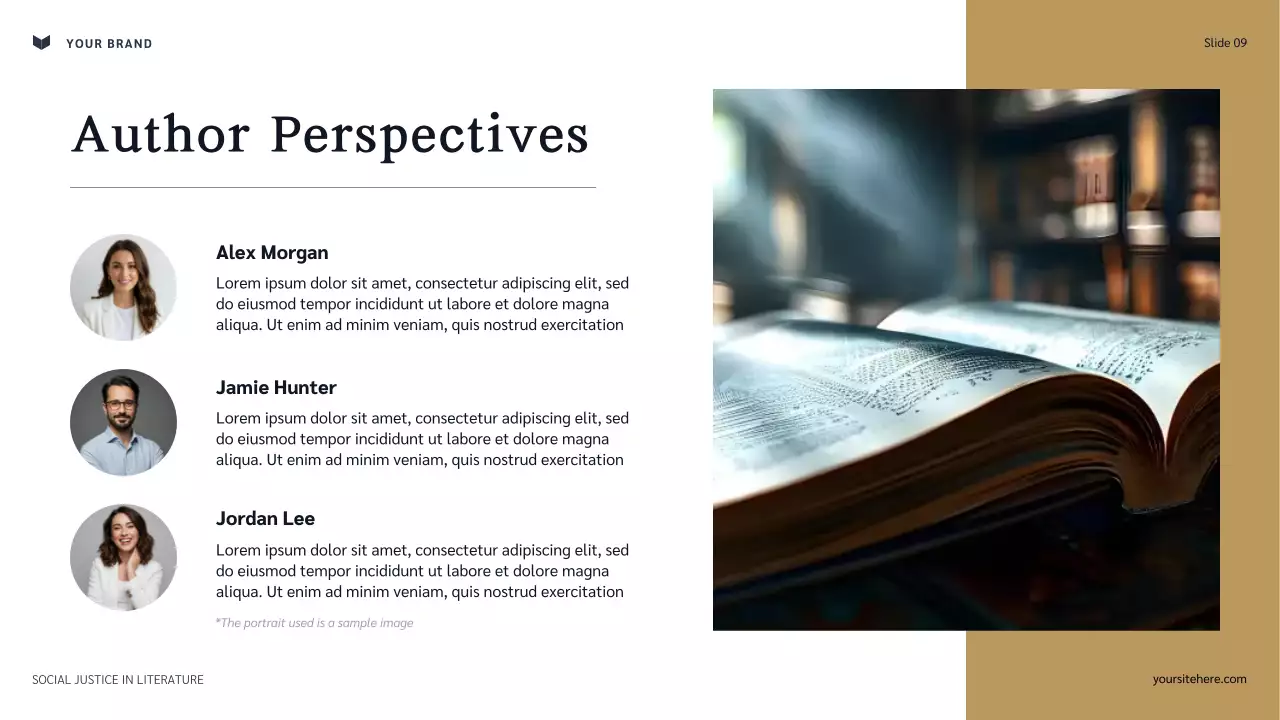 Navy and Maroon Classic Social Justice in Literature Presentation