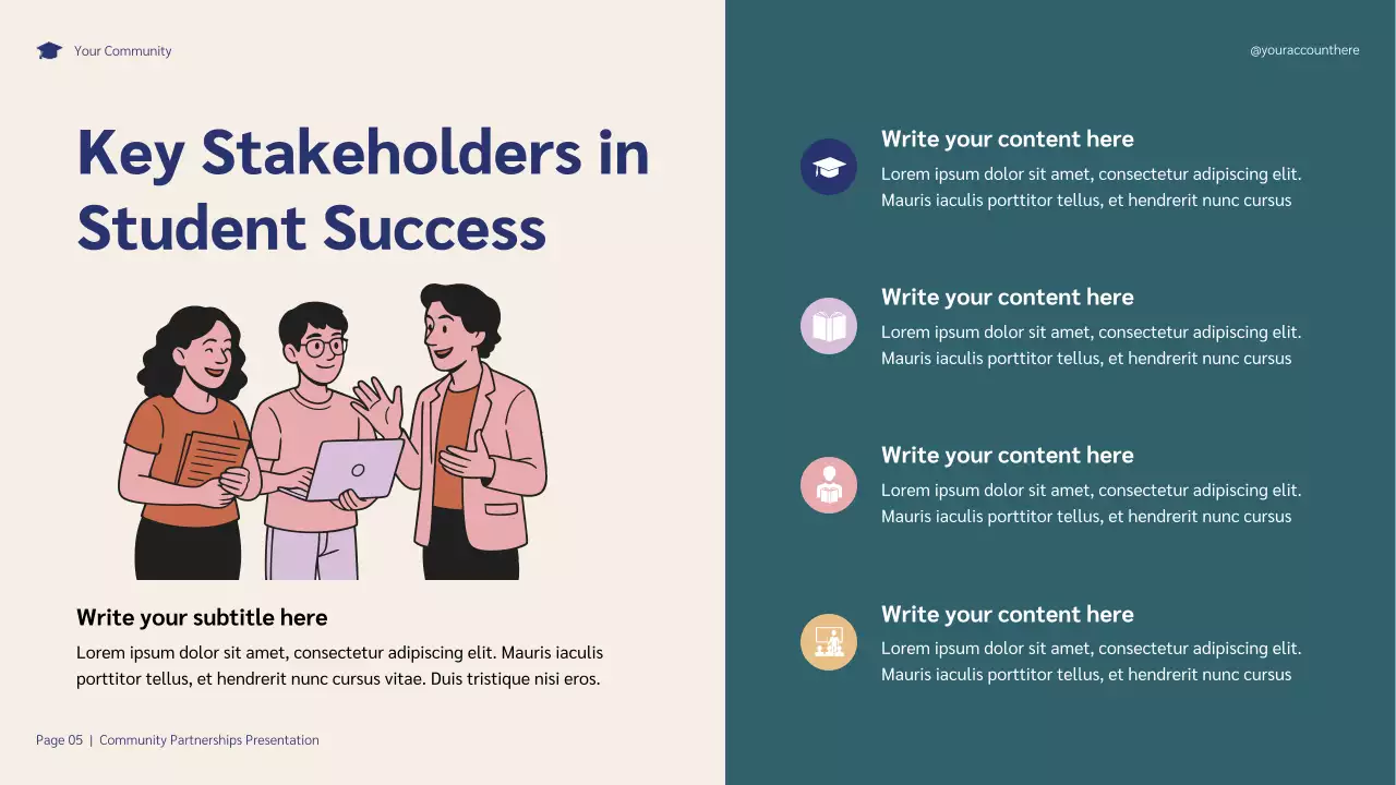 Blue and Purple Illustrative Community Partnerships Initiative Presentation