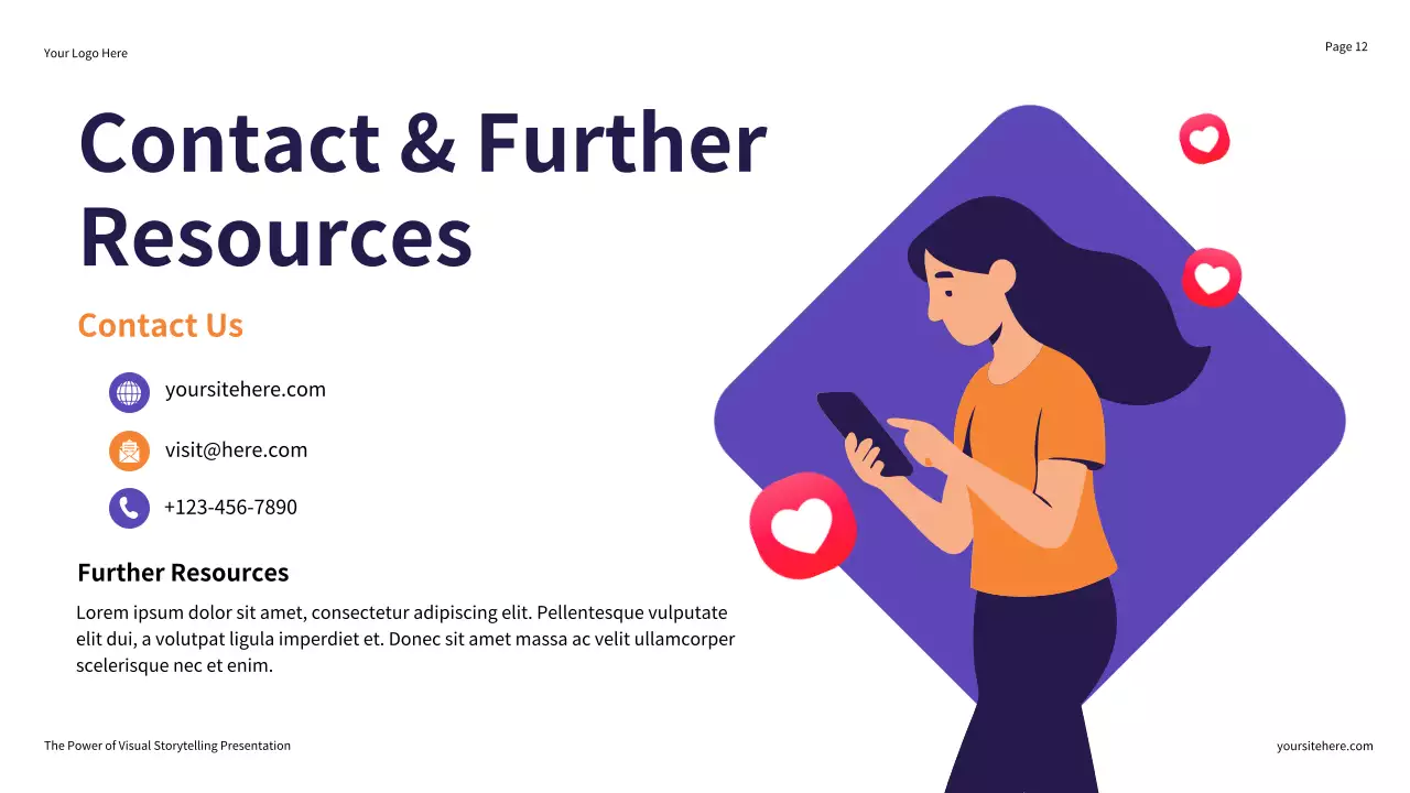 Purple and Orange Illustrative The Power of Visual Storytelling Presentation