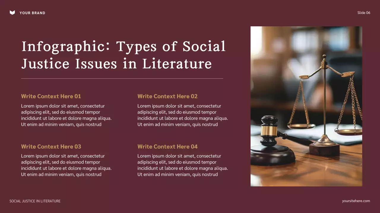 Navy and Maroon Classic Social Justice in Literature Presentation
