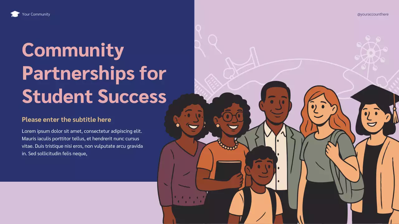 Blue and Purple Illustrative Community Partnerships Initiative Presentation