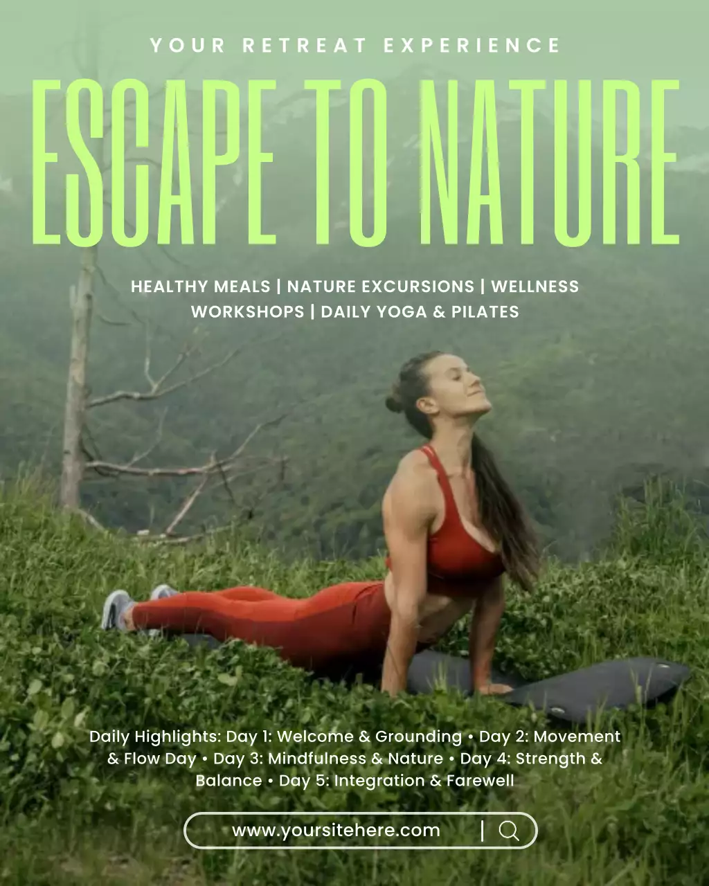 Green Nature Retreat Wellness Instagram Post