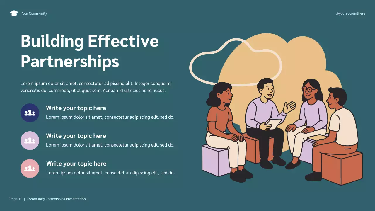 Blue and Purple Illustrative Community Partnerships Initiative Presentation