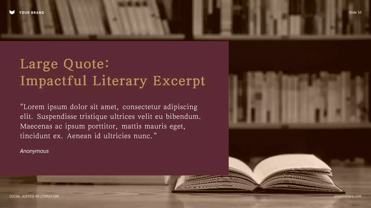 Navy and Maroon Classic Social Justice in Literature Presentation