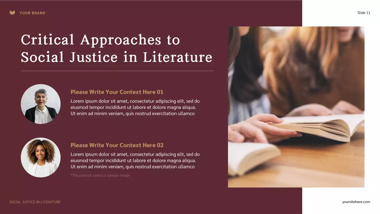 Navy and Maroon Classic Social Justice in Literature Presentation