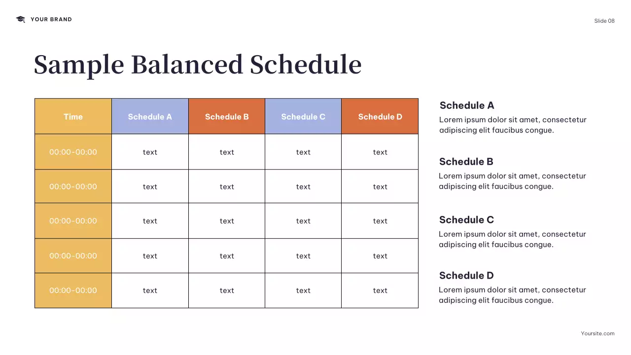Navy Modern College Schedule Presentation