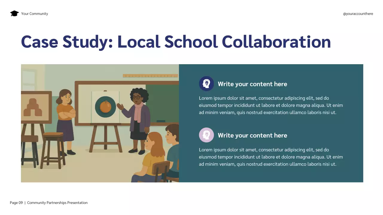 Blue and Purple Illustrative Community Partnerships Initiative Presentation