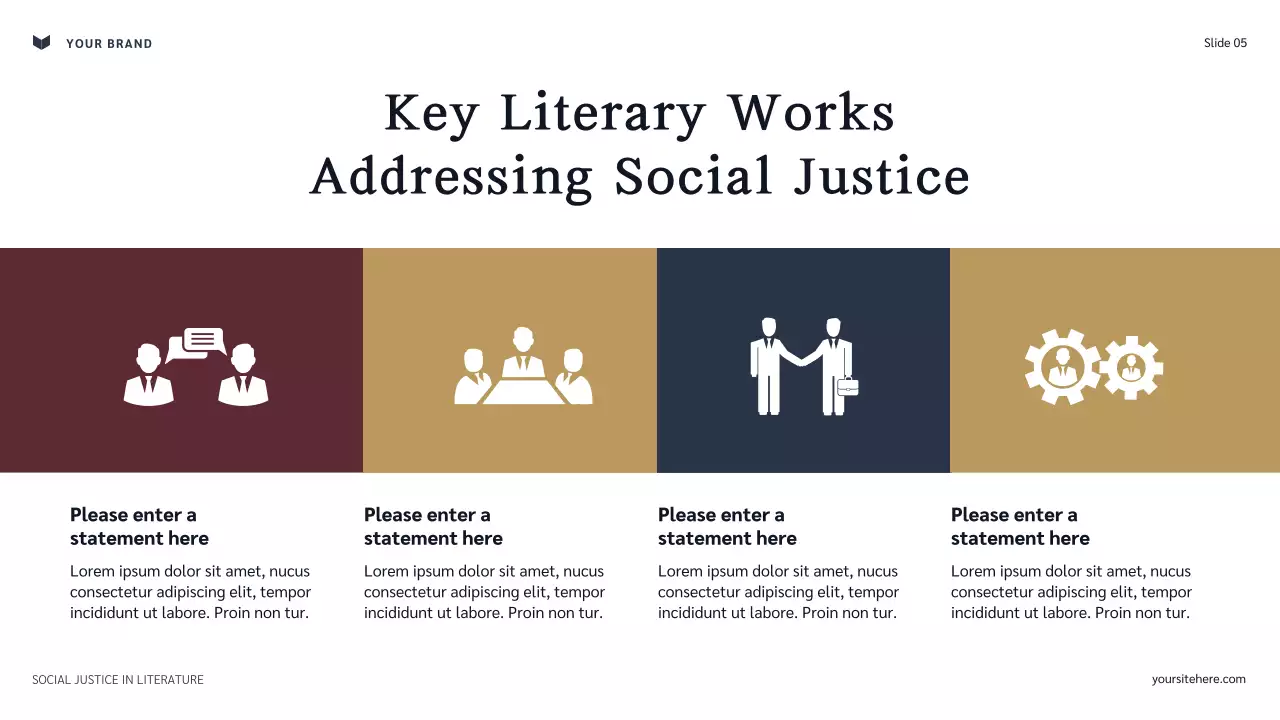 Navy and Maroon Classic Social Justice in Literature Presentation