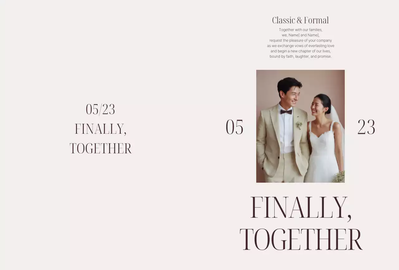 아이보리 클래식 결혼 초대장