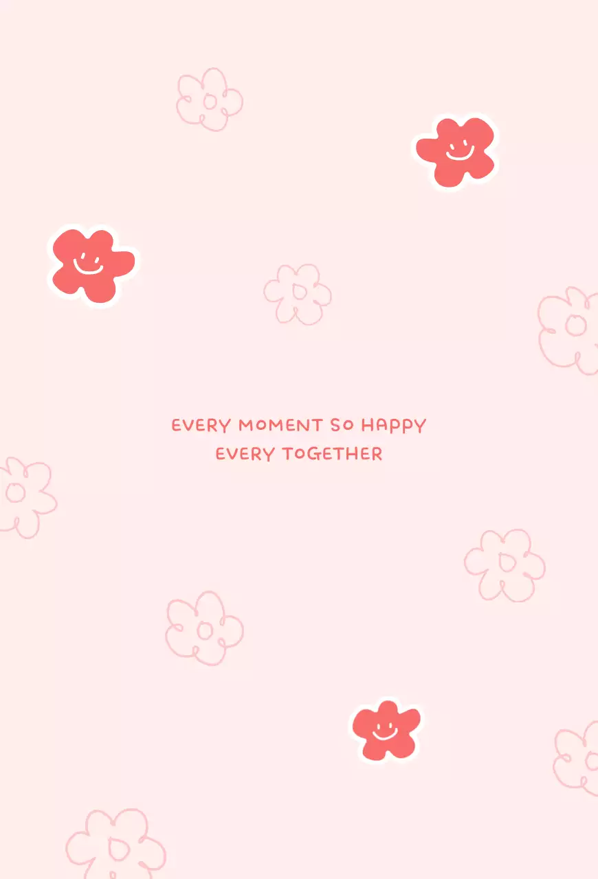 핑크 아기자기한 육아 엽서