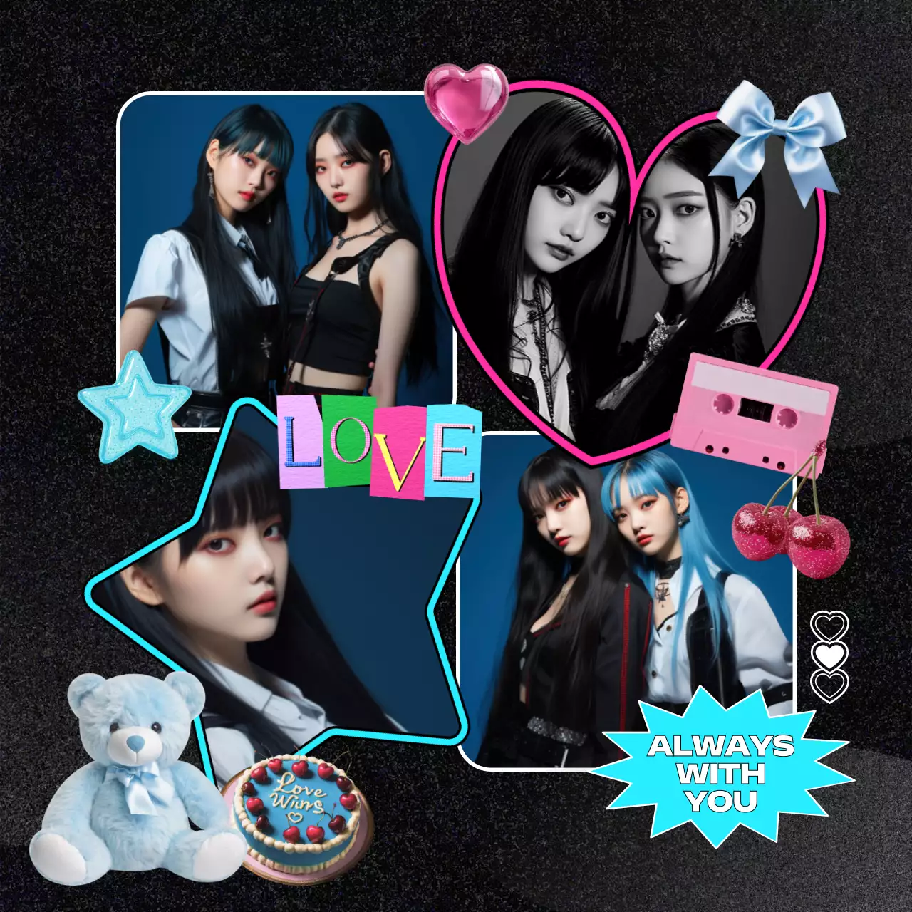 カラフル ポップ 写真 コラージュ ビンテージ