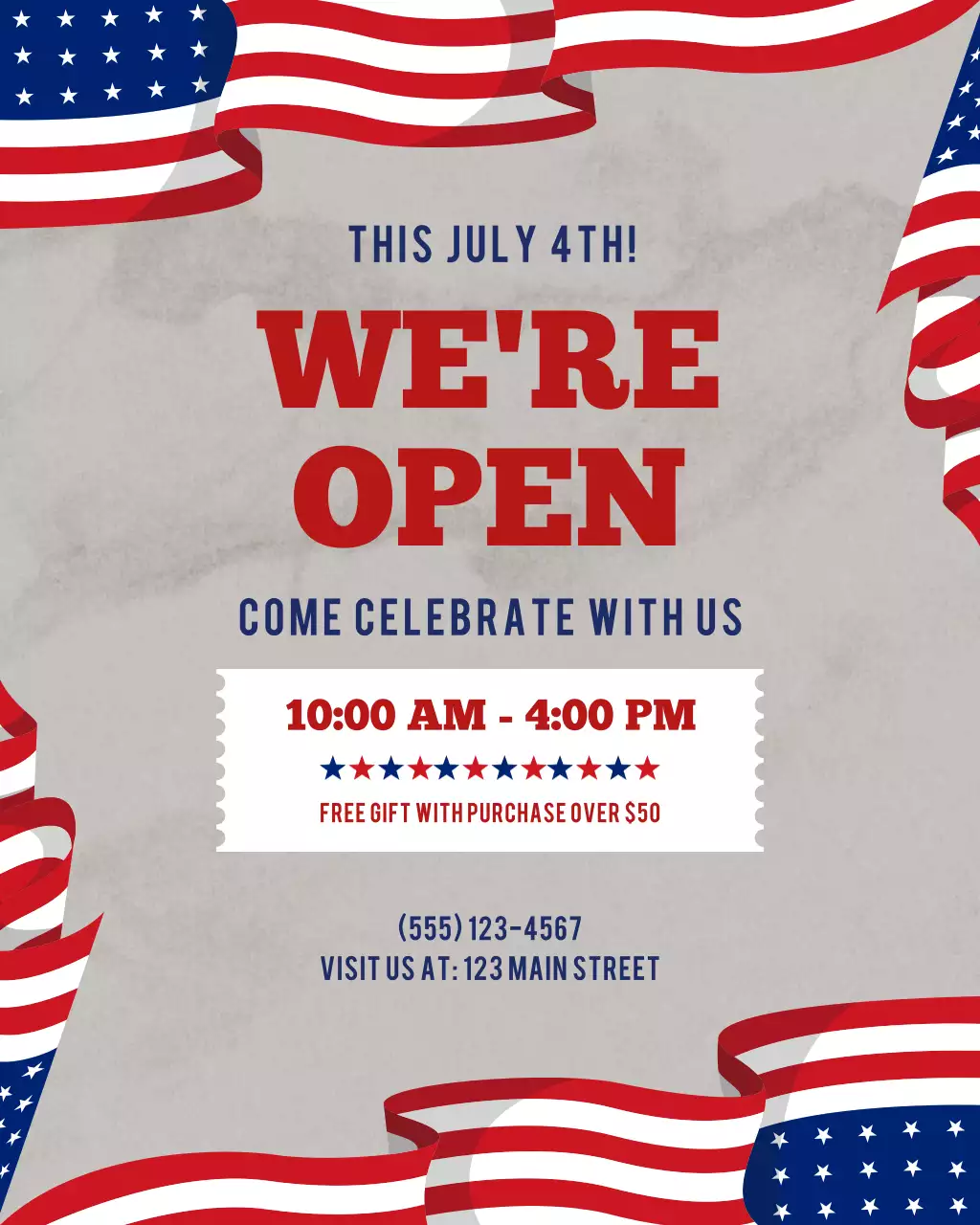 Red Patriotic Holiday Announcement Instagram Post