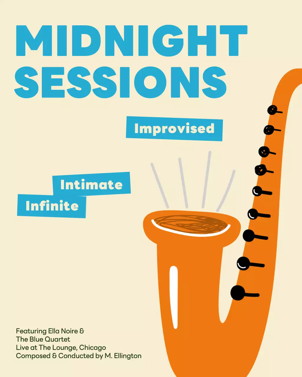 Orange Retro Jazz Invitation Instagram Post