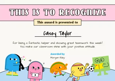 Pink Playful Student Certificate Poster