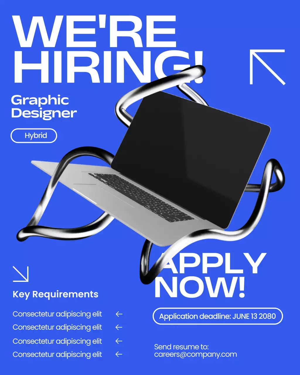 Blue Modern Graphic Designer Recruitment Instagram Post