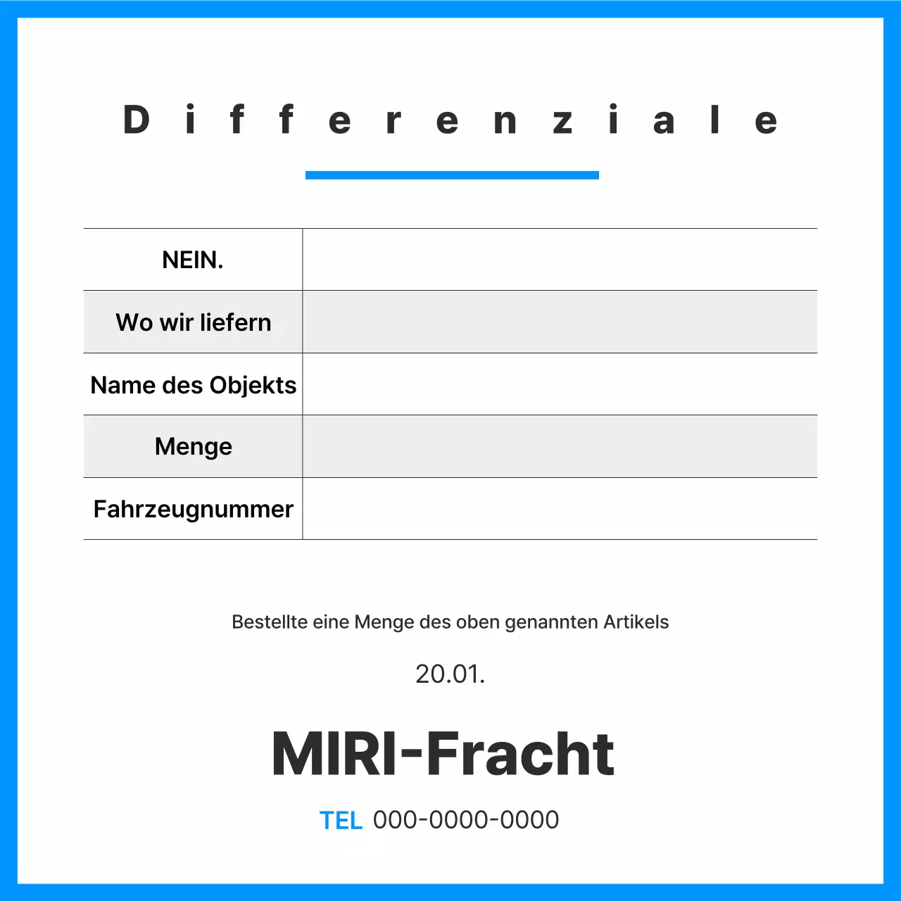 Beschreibung des Blue Clean Cargo-Transportdokuments