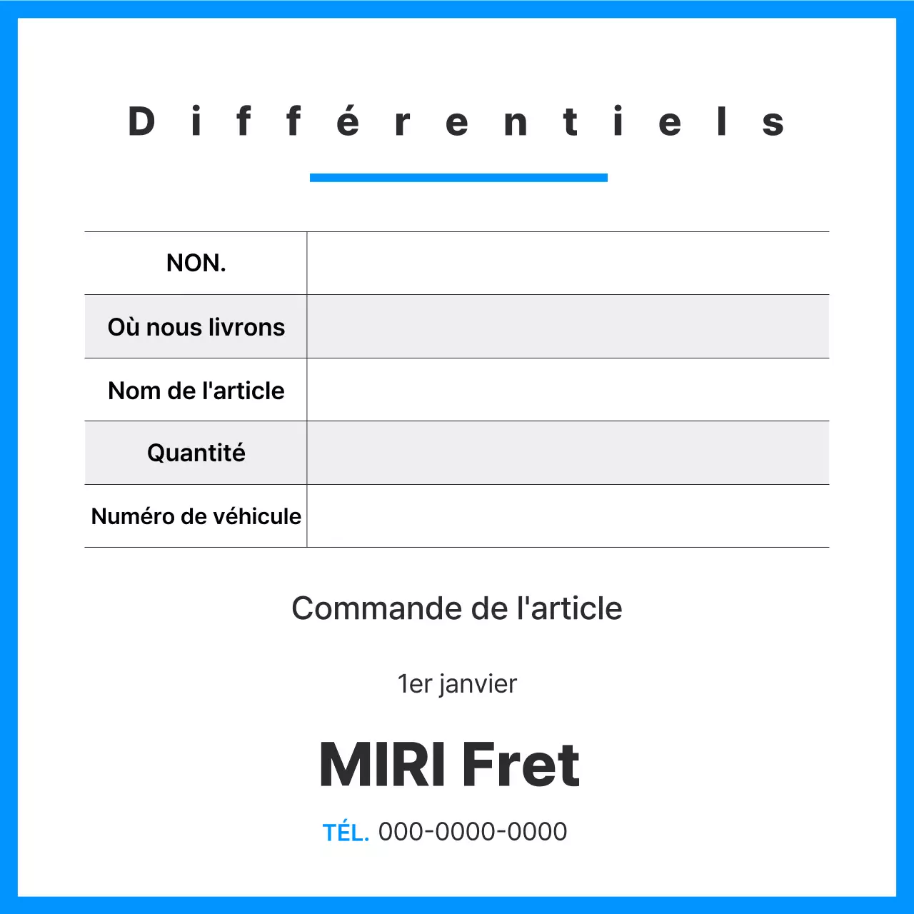 Description du document de transport de marchandises Blue Clean