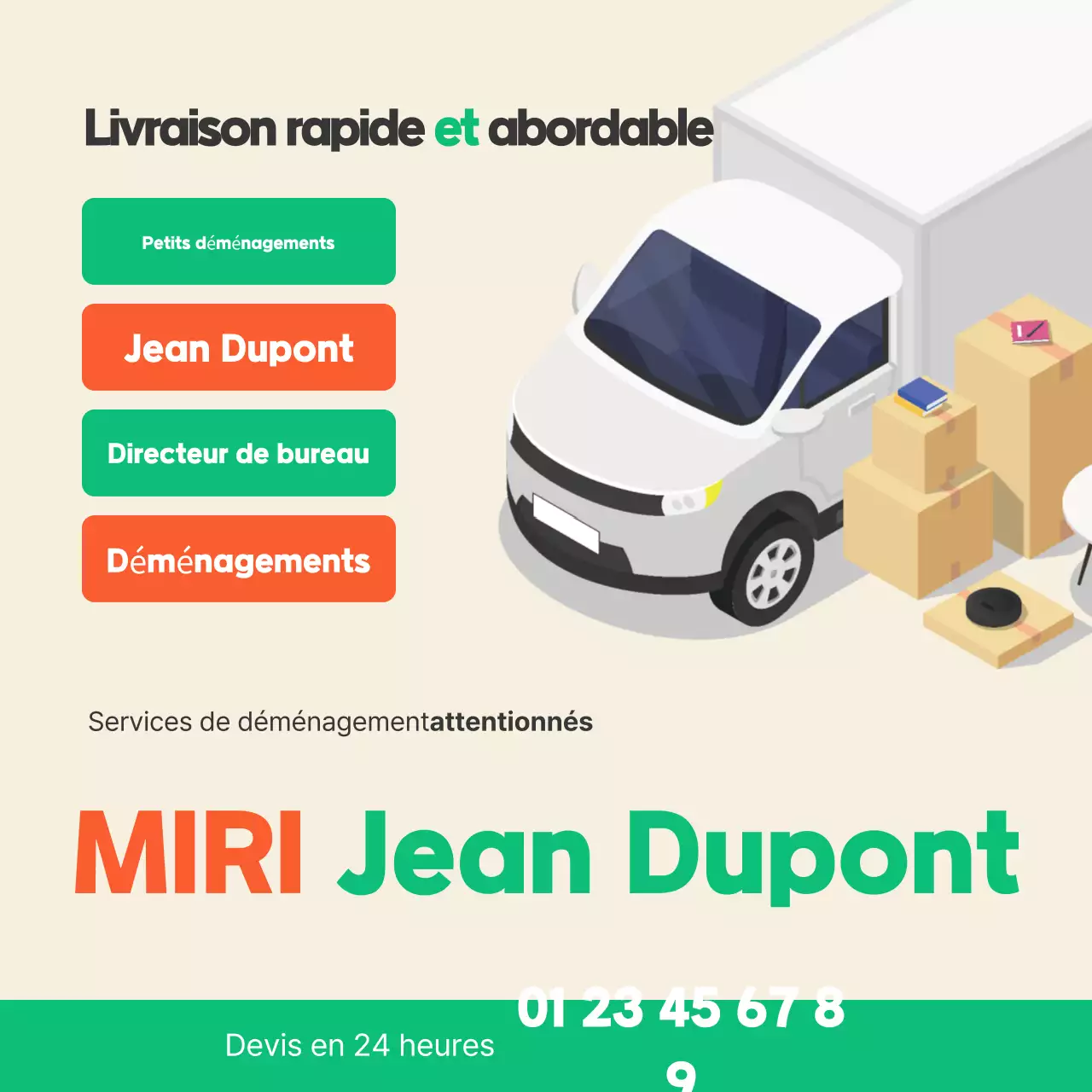 Publicité pour le service de livraison Beige Simple Moving
