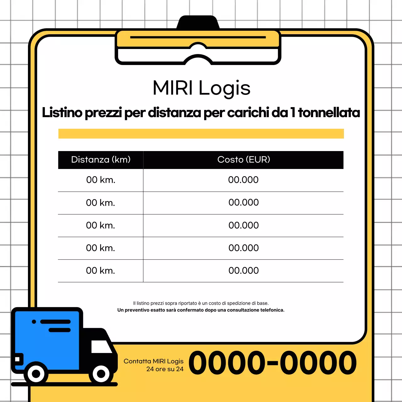 Guida alle tariffe di trasporto merci moderne gialle