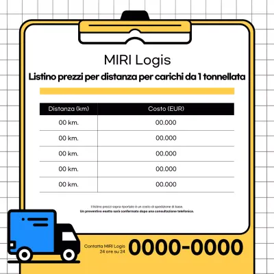 Guida alle tariffe di trasporto merci moderne gialle