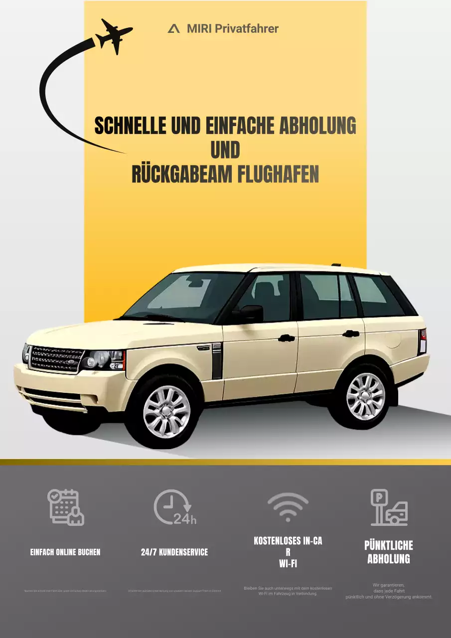 Beige, moderne Flughafen-Abholwerbung