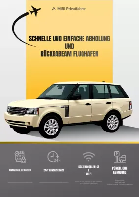 Beige, moderne Flughafen-Abholwerbung