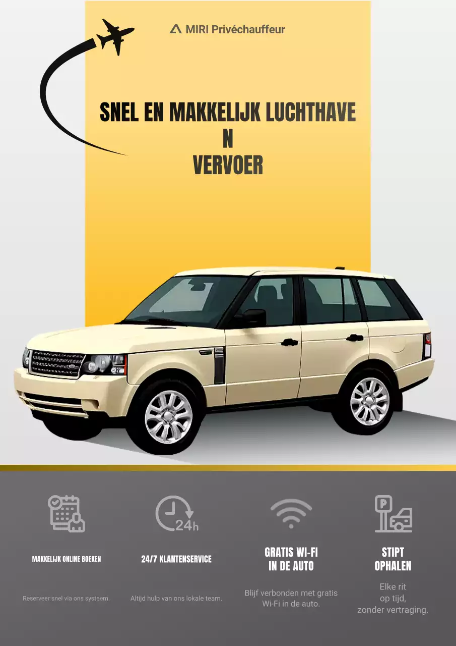 Beige moderne luchthaven-ophaaladvertentie