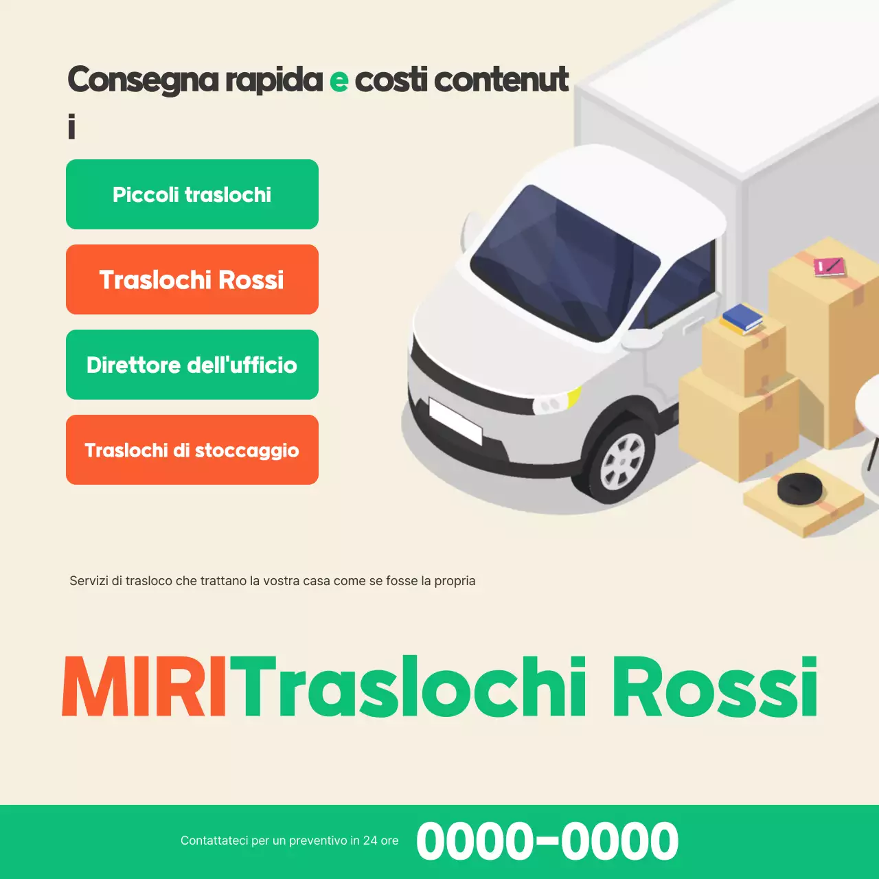 Pubblicità del servizio di consegna Beige Simple Moving