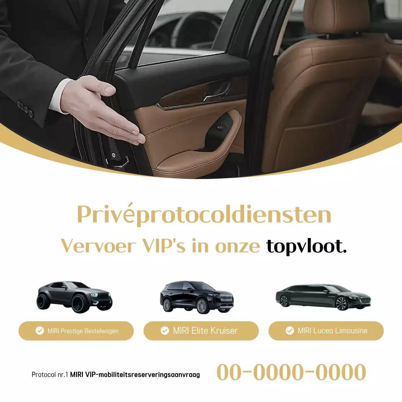 Beige Premium Mobiele Diensten Advertentie