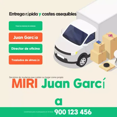 Anuncio de servicio de entrega de mudanzas sencillas en beige