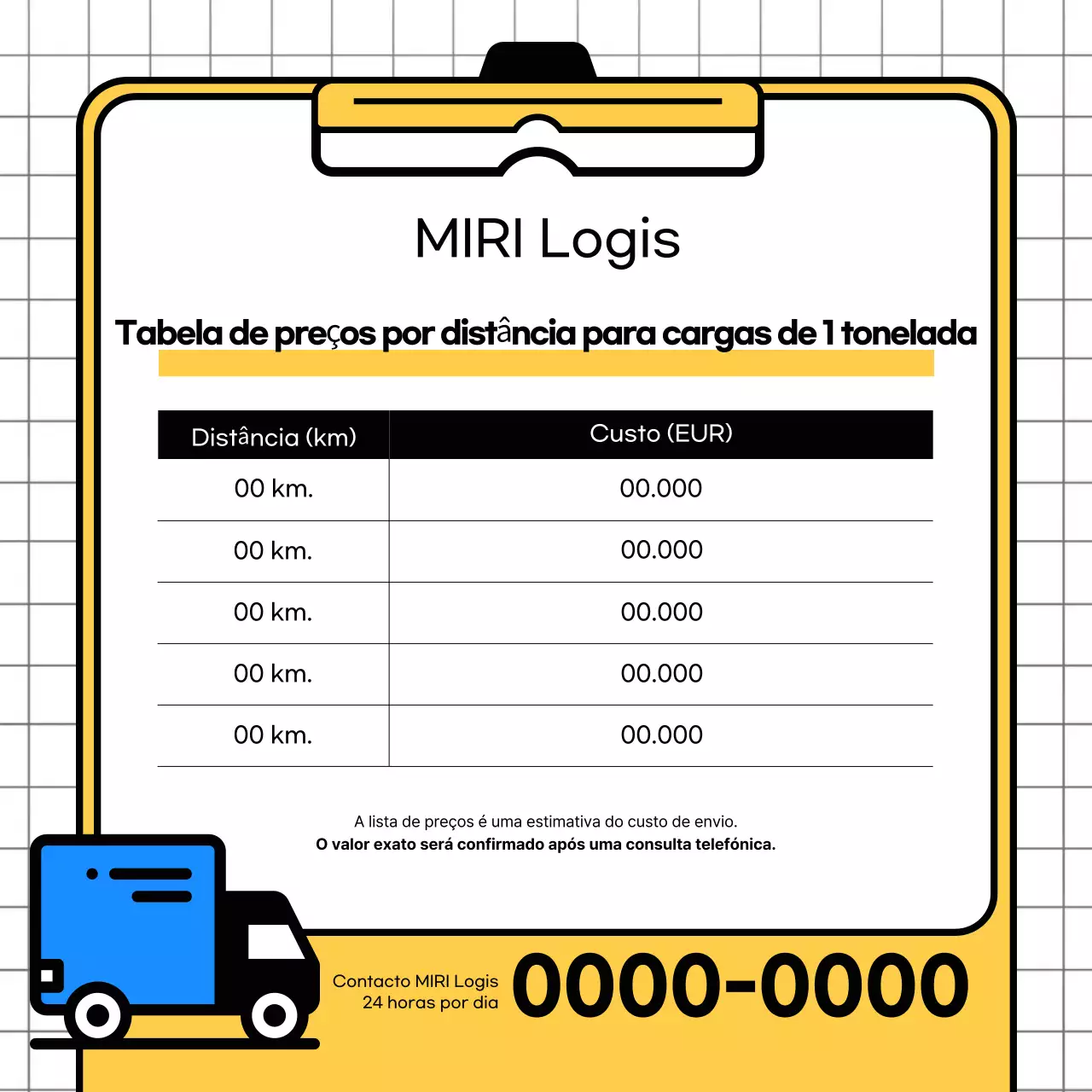 Guia de Tarifas de Transporte de Carga Moderna Amarela