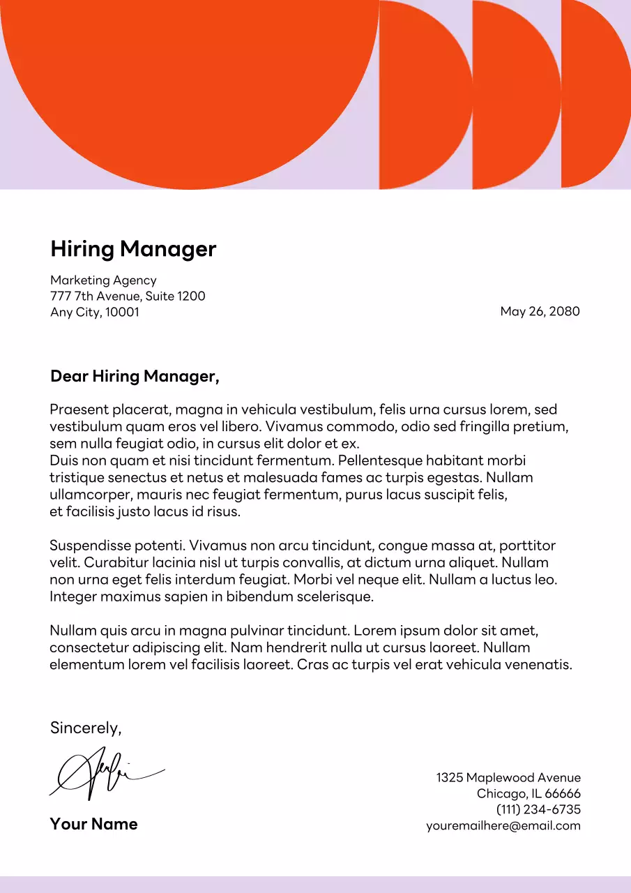 Orange Modern Business Letterhead