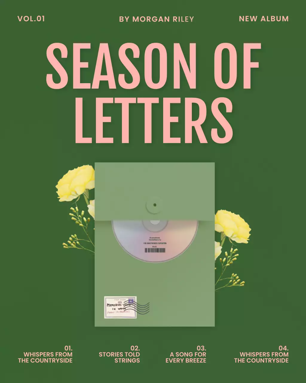 Green Elegant Music Album Cover Instagram Post