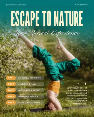 Rustic Wellness Nature Retreat Instagram Post