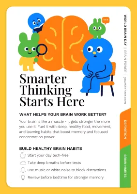 Smart Thinking Brain Power for World Brain Day Poster