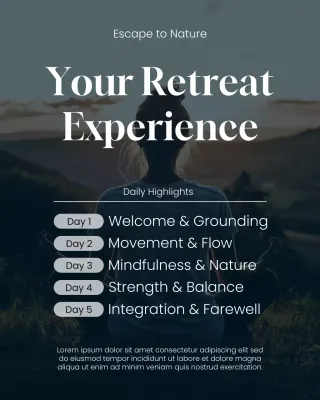 Blue Nature Retreat Schedule Instagram Post