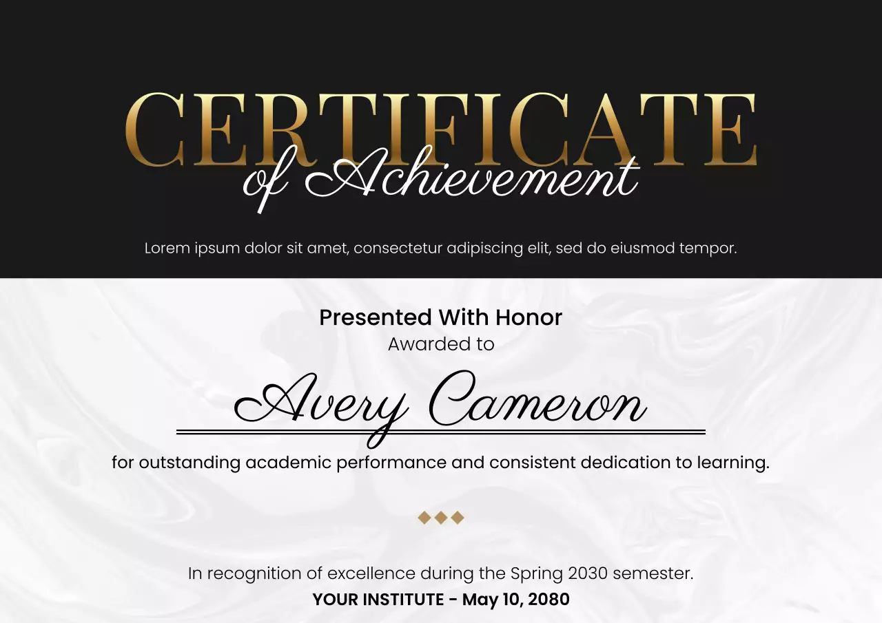 Goldold Elegant Academic Certificate Web Poster
